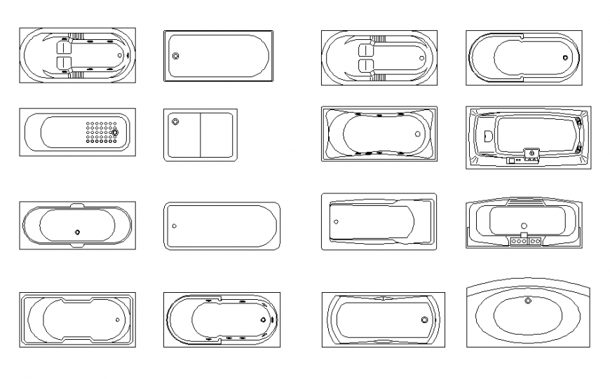 Bathtub 2D Block detail
