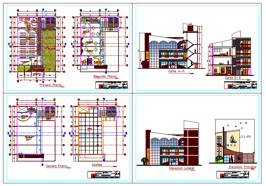 Two?level church layout plan in DWG for architectural design