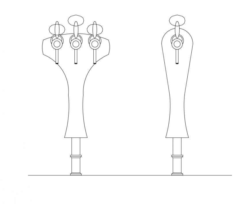 Bear pump front and side view cad block design dwg file