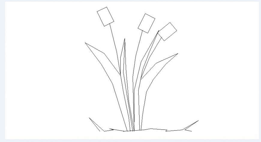 Beautiful flower plant elevation block drawing details dwg file