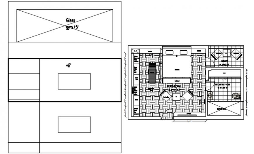 Bedroom interior design top view details