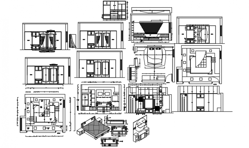 Bedroom interiors furniture  with dressing unit
