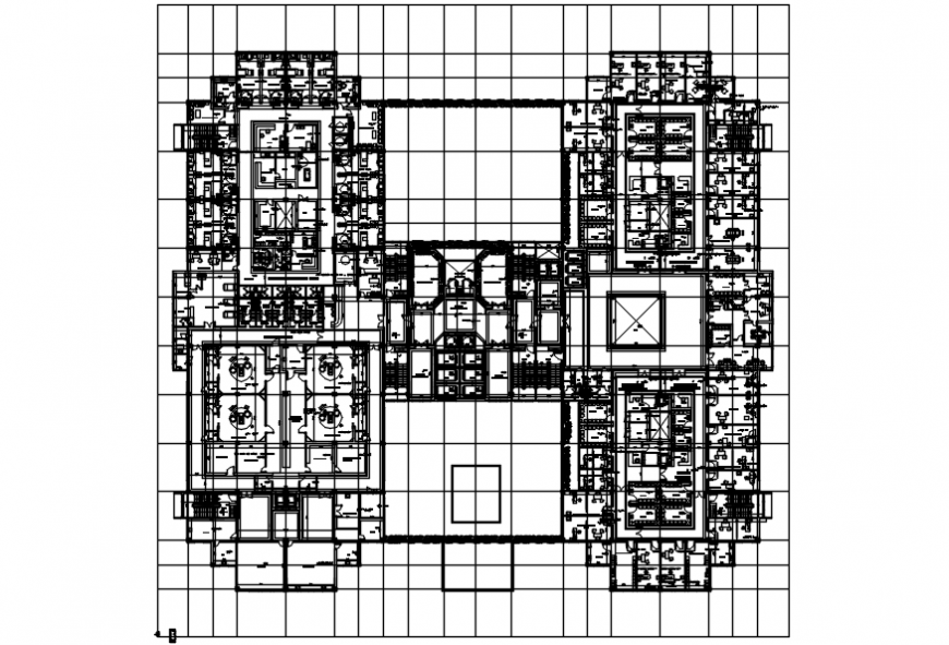 Big Hospital top view layout plan