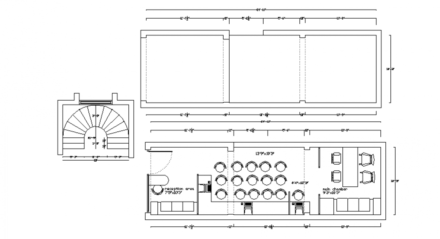 Big office meeting room dwg file