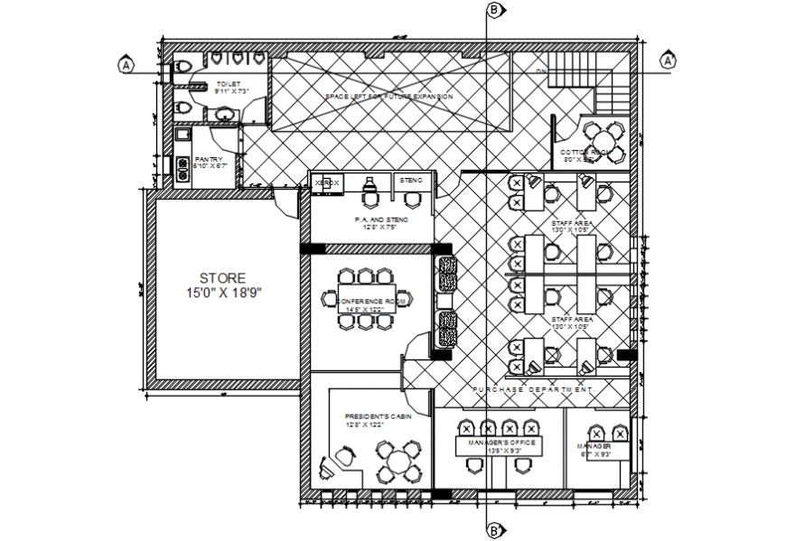 Big office meeting room dwg files