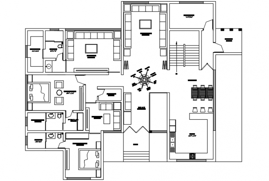 Big spacious top view plan