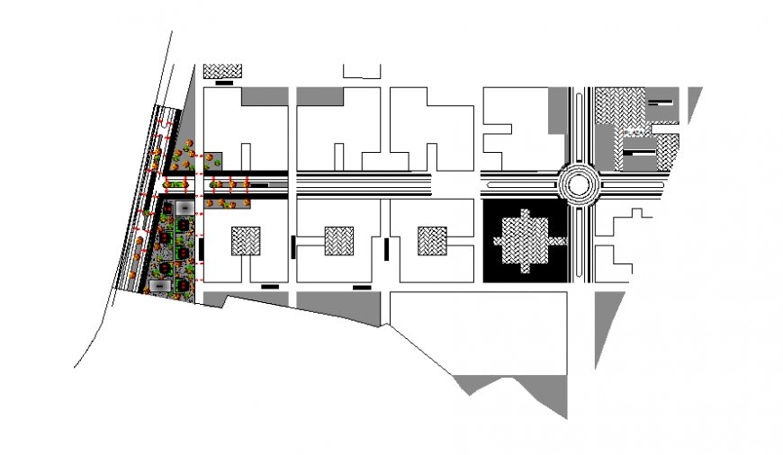 Block divided falt planning detail dwg file