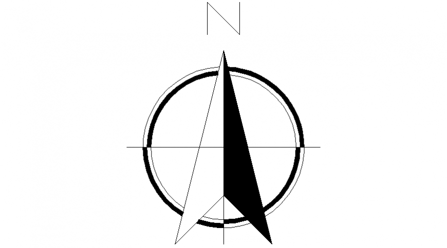 Block of logo and symbol for direction of Auto CAD dwg file