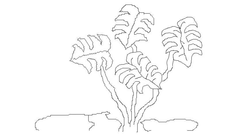 block of plant 2d design autocad file