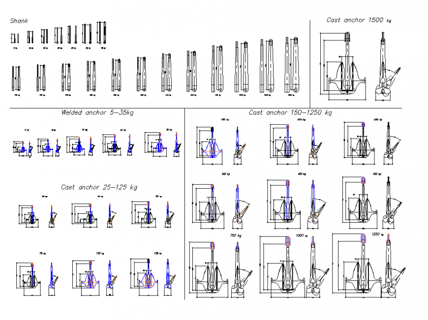 Boat anchor plan autocad file