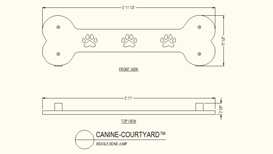 Bone jump detail plan and elevation autocad file
