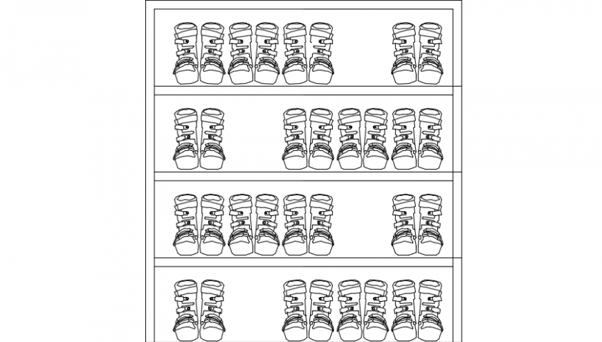 Boot wall rack front model