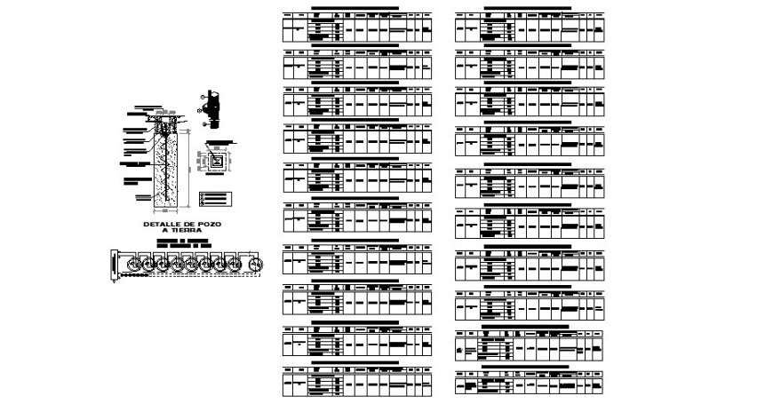 Borewell detail drawing in dwg AutoCAD file.