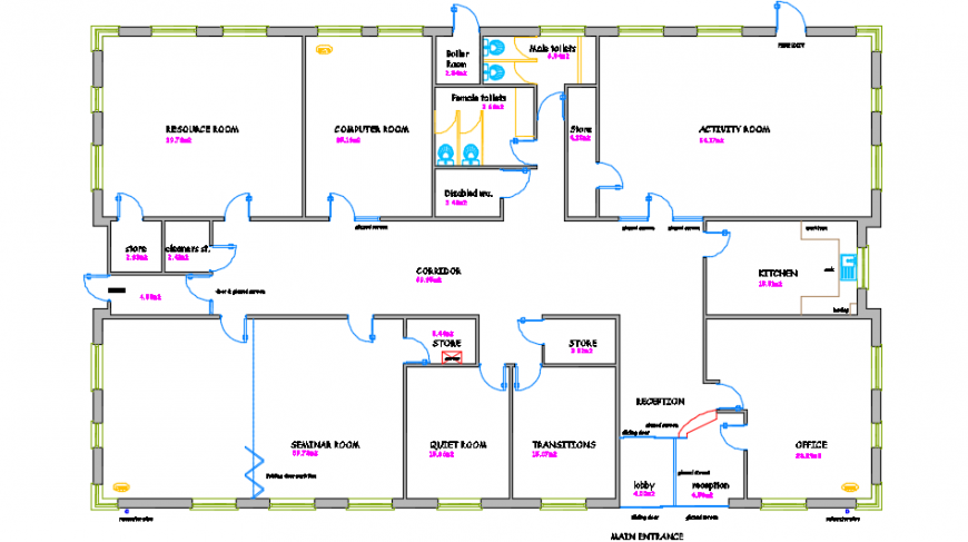 Brain injury centre architectural plan detail
