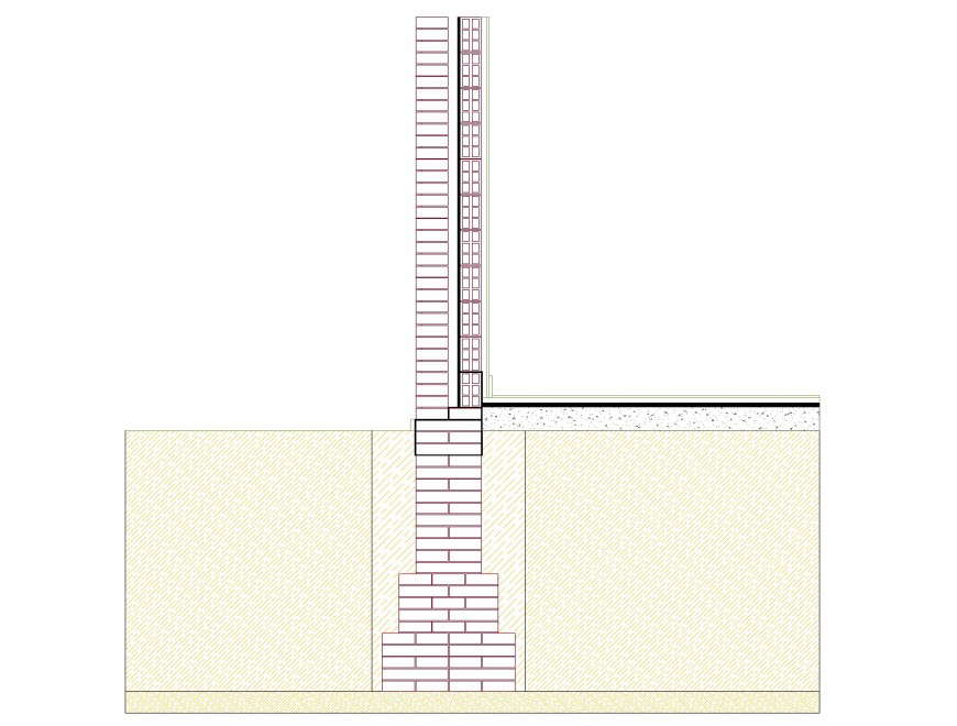 Brick wall section plan atuocad file