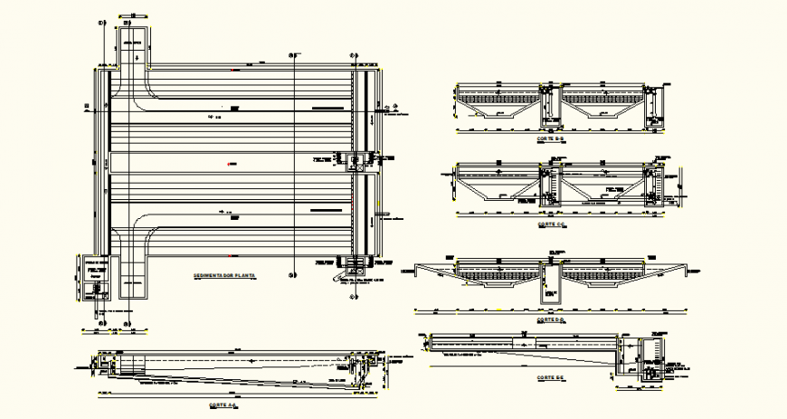 Bridge column and beam structure detail elevation and plan layout file