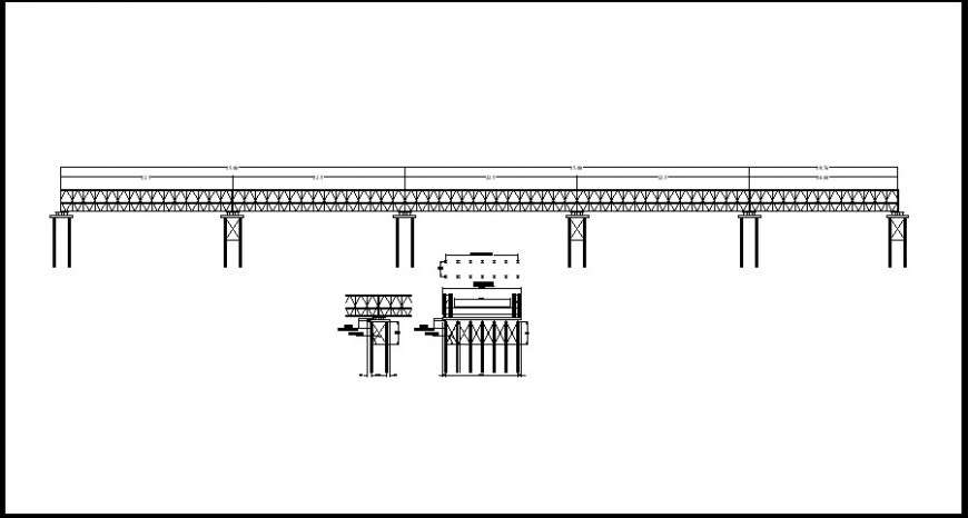 Bridge construction project 2d elevation