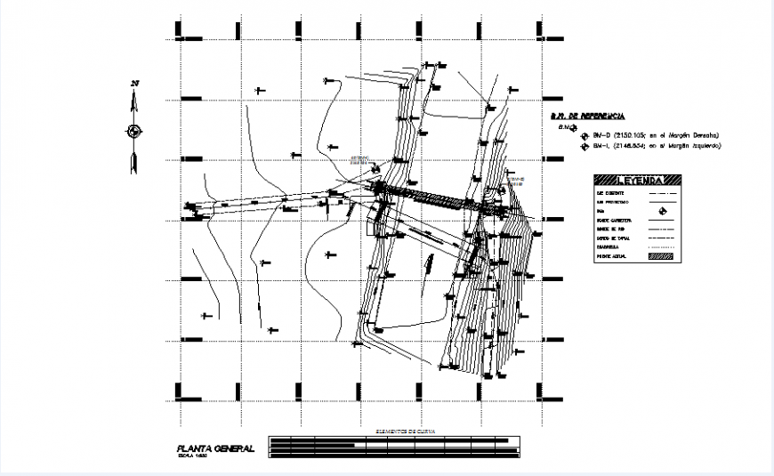 Bridge contour plan dwg file