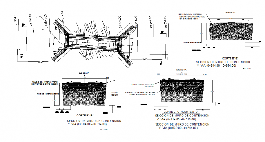 Bridge plan and section dwg file