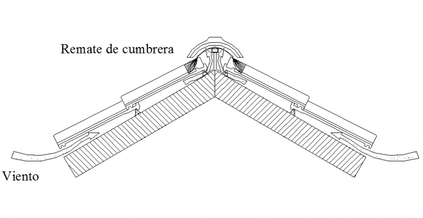 Roof structure cad drawing details dwg file