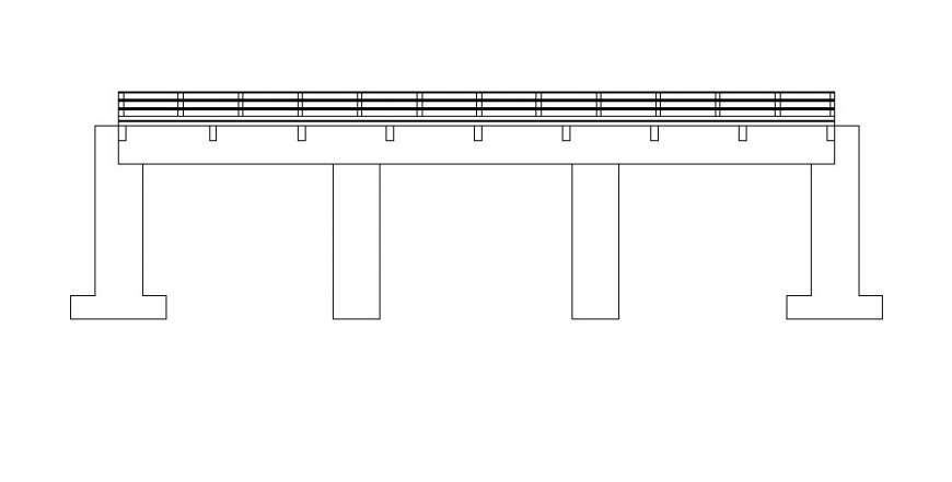 Bridge structure elevation drawings 2d view autocad file