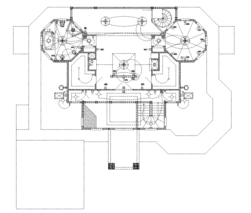 Bungalow drawing with electric drawing in dwg file.