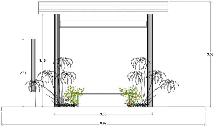 Bus shelter sectional elevation file