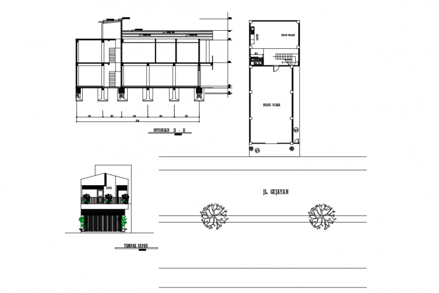 Business House Design in Autocad drawing