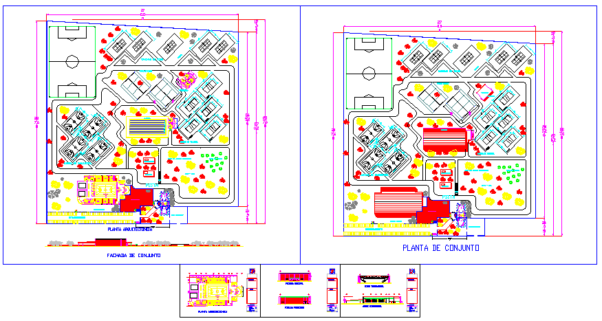 Architect design sport center drawing
