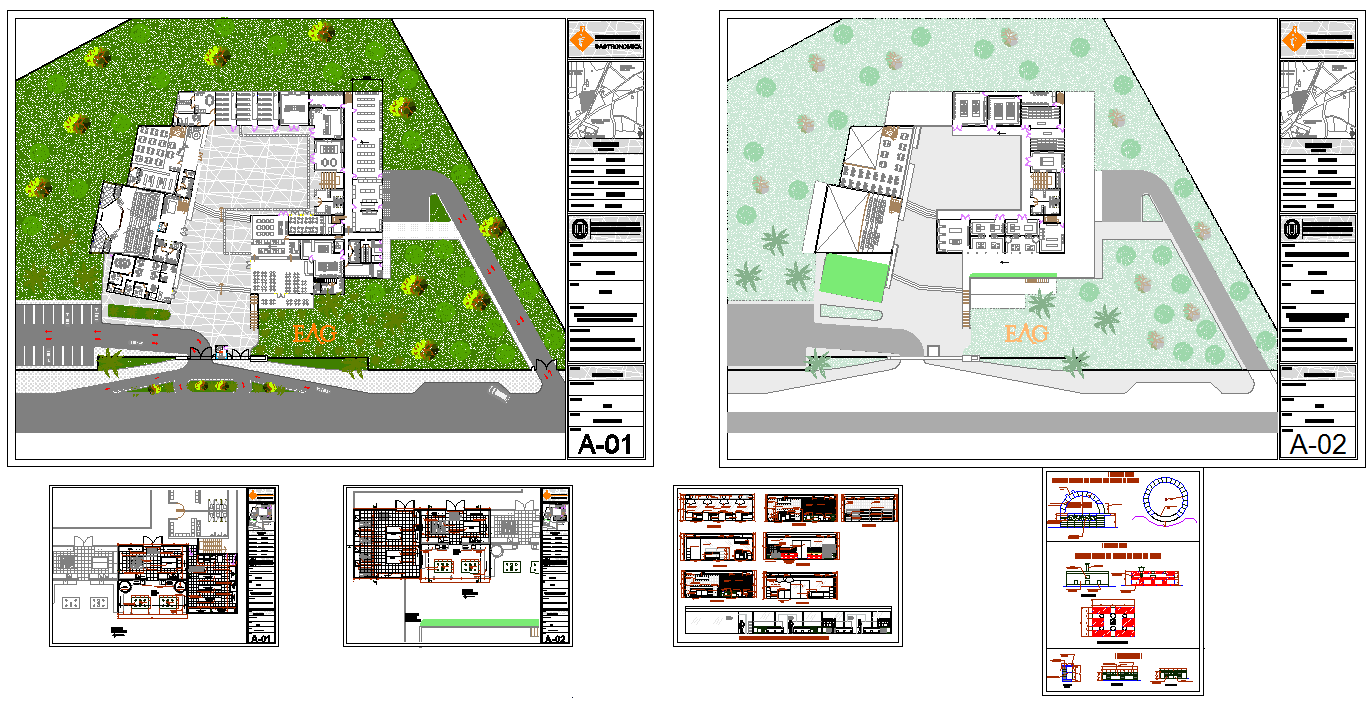 College with Hostel design plan