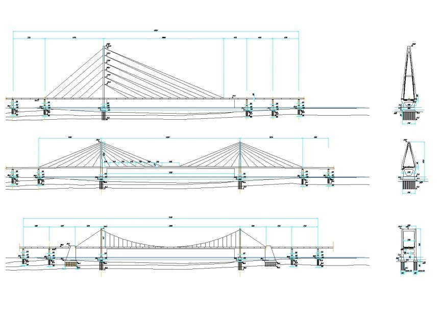 Cable stayed bridge plan layout file