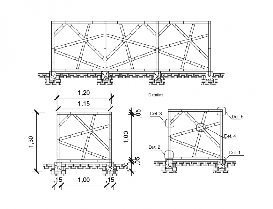 CAD drawing details of fencing design autocad file