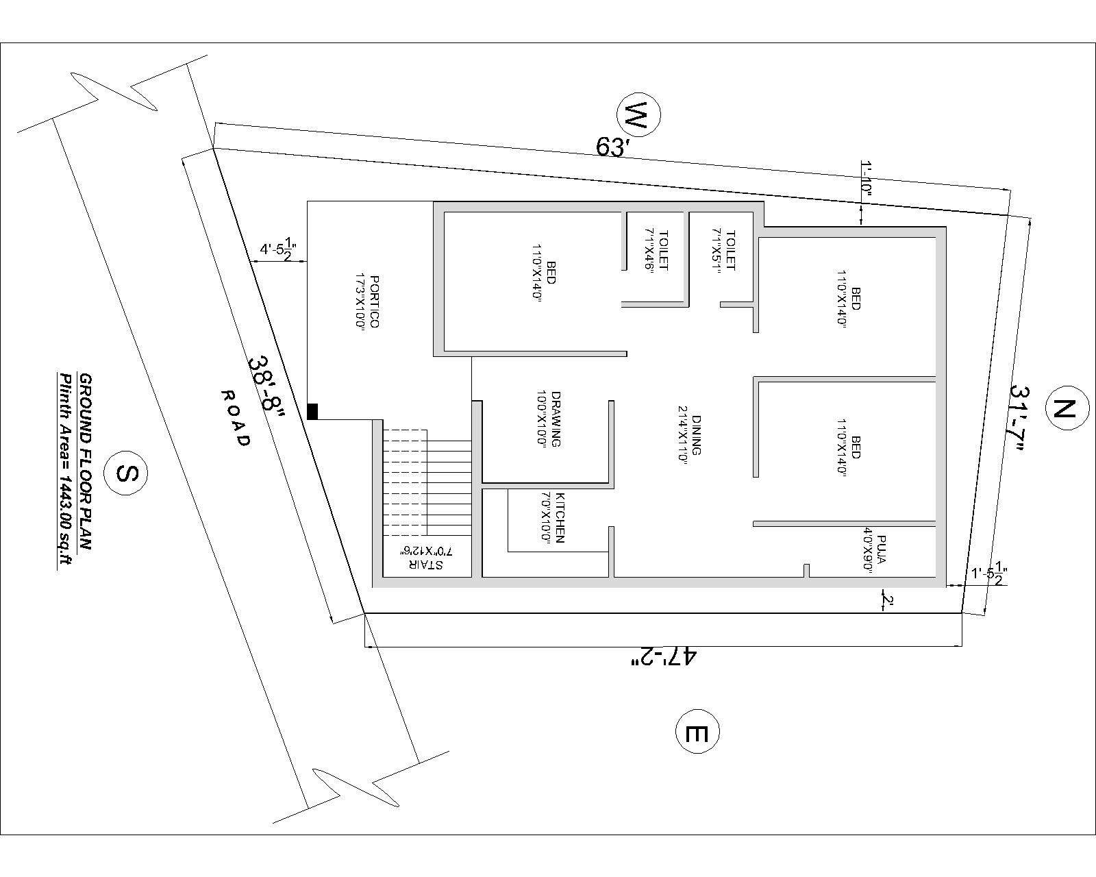 cad drawing Residential Building