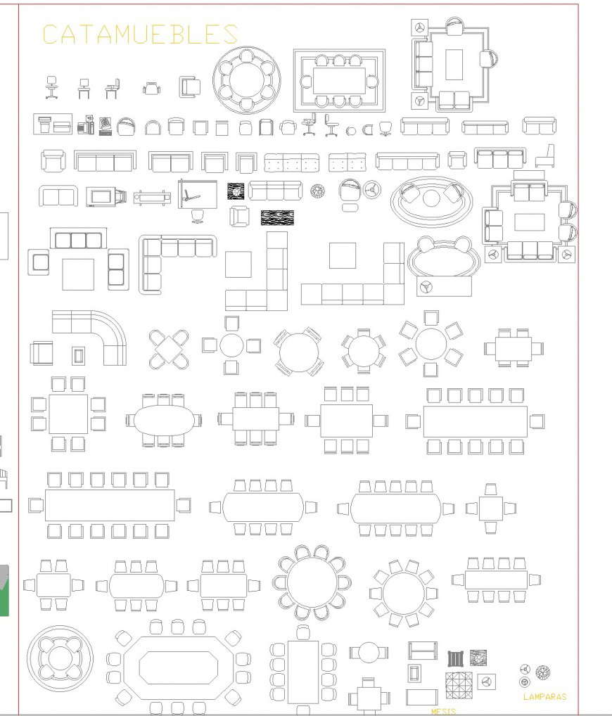 Cad block furniture autocad file