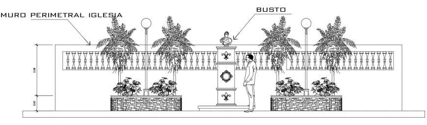 CAD design of compound boundary wall details aitocad file