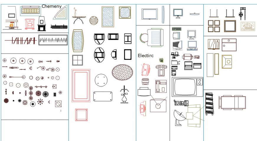 Cad drawings details  of miscellaneous blocks