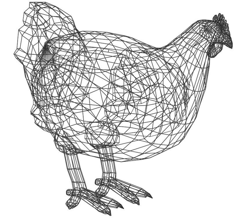 CAd drawings details of  3d chicken