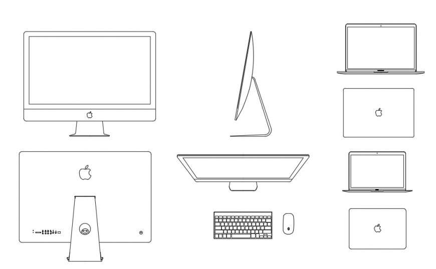 CAd drawings details of  all  elevation of apple TV   