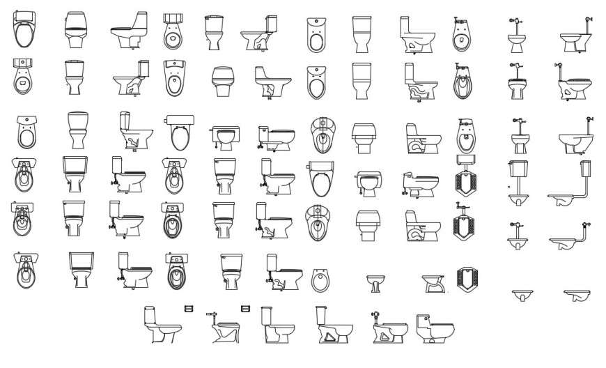 CAd drawings details of  all elevation of closet washroom  