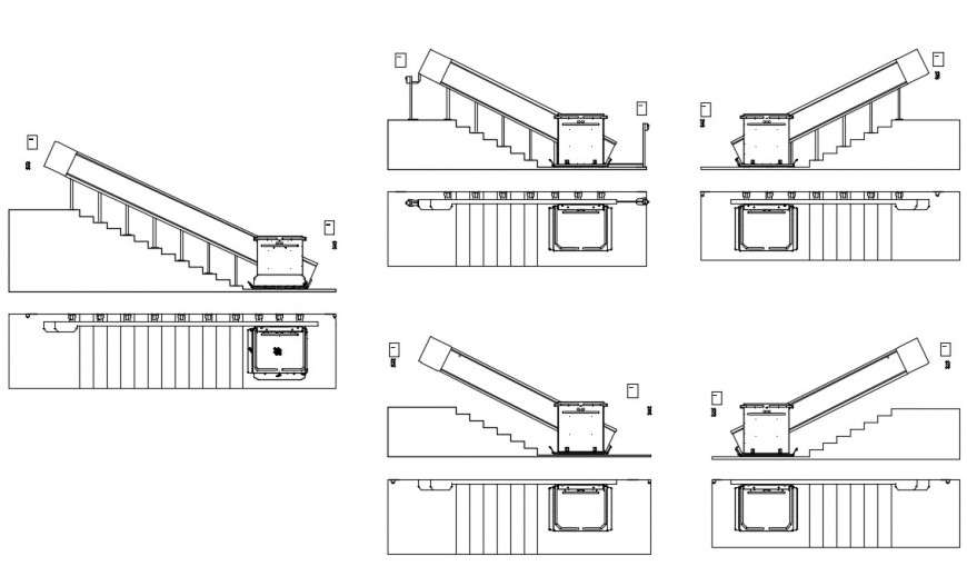 CAd drawings details of  platform stair lift elevation