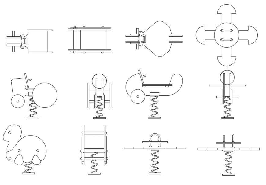 CAd drawings details of  playground equipment
