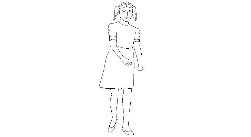 Cad drawings details of  short girl