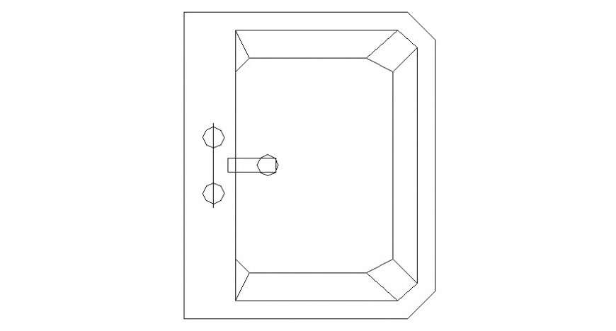 CAd drawings details of  top elevation of wash basin for toilet