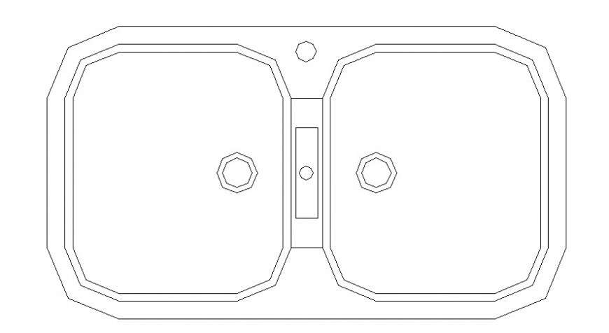Cad drawings details of  top view  elevation of rainbow curvy