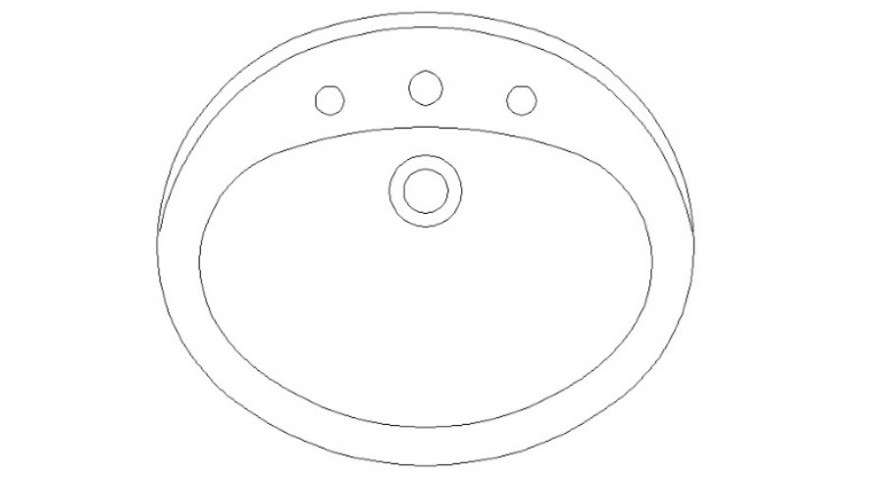 Cad drawings details of  top wash basin washroom