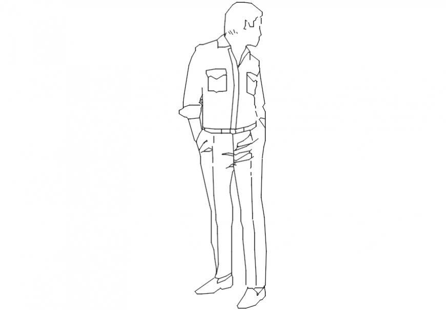 CAd drawings details of looking back people