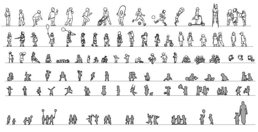CAd drawings details of  playing kids