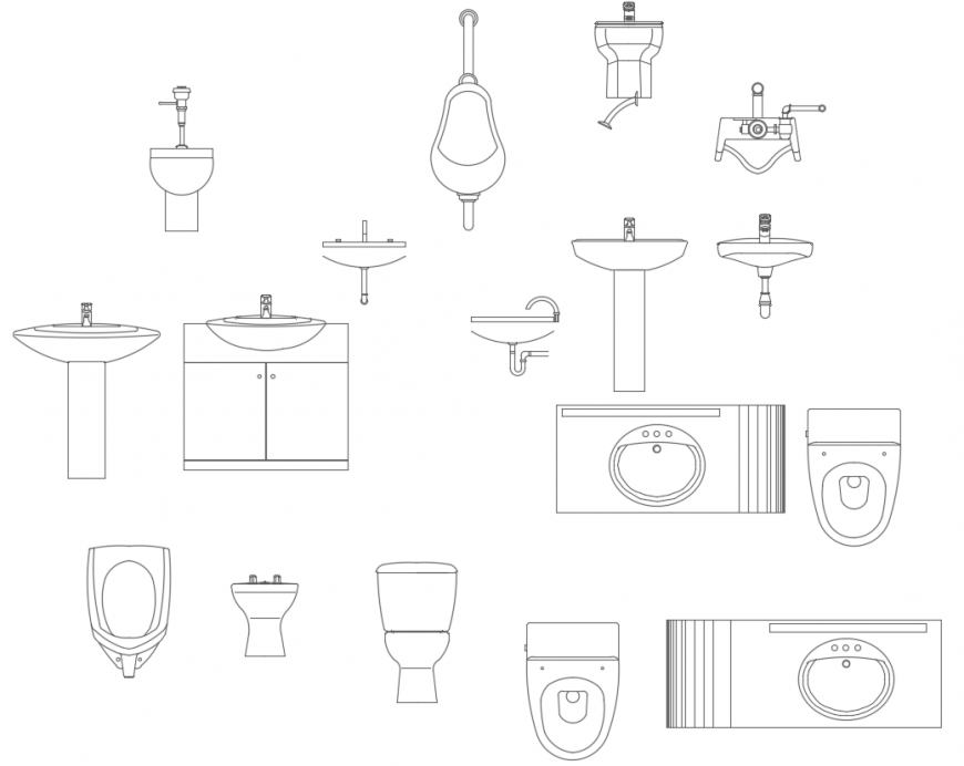 CAd drawings details of  washbasin