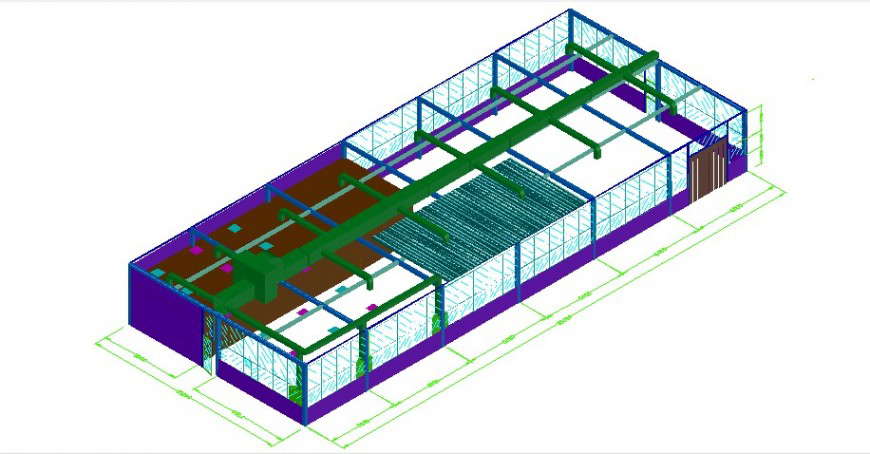Cad drawings details of a top view of industry