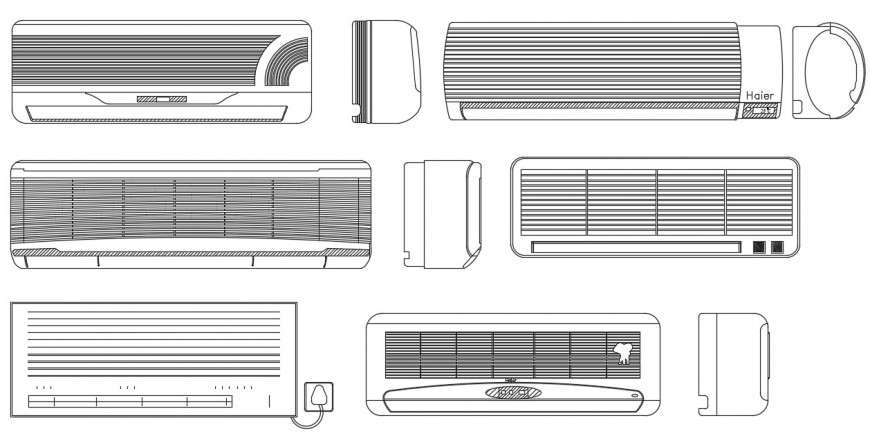 CAd drawings details of air conditioner